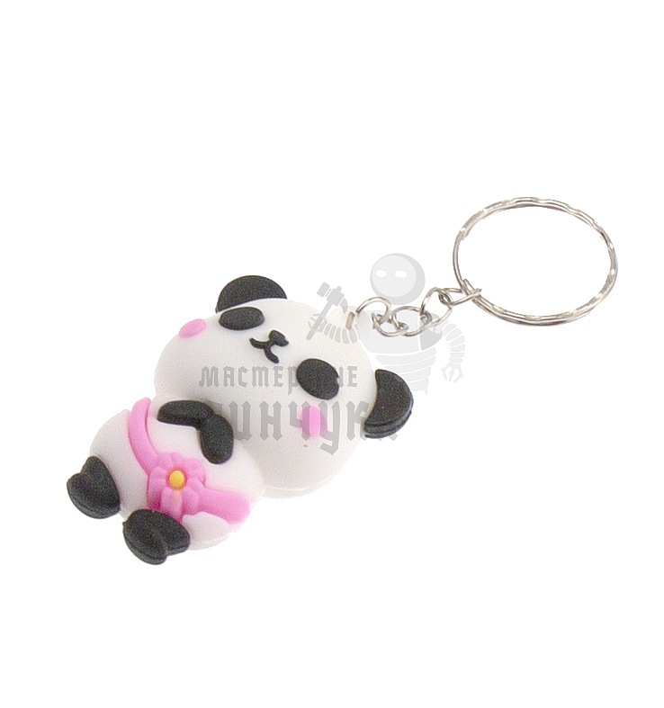 Брелок для ключей "Панда с розовым поясом"