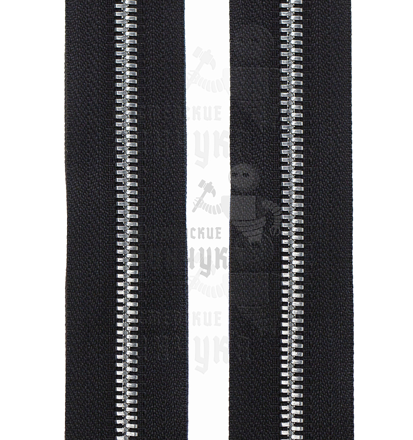 Молния-рулон Т5 "Judson" металл, усил. Светлый никель/черная