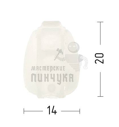Наконечник для шнура, шнур (4,0мм), крокодильчик F-8231, цв.прозрачный - Чертеж
