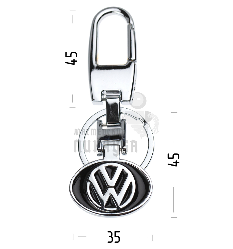 Авто карабин с кольцом для ключей VOLKSWAGEN