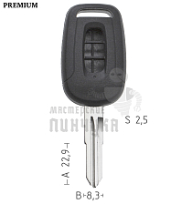 Корпус ключа OP-S HU46 HF43 3 кнопки CHEVROLET КНР - Чертеж
