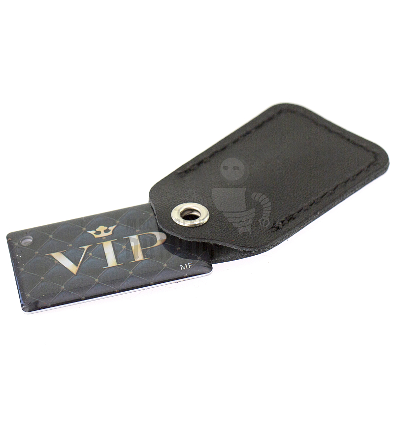 Чехол брелок прямоугольный с карабином, цв.черный 