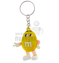 Брелок для ключей "M&M" цв.желтый с кольцом - Чертеж