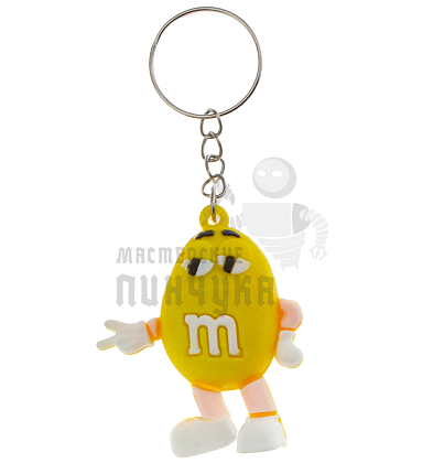 Брелок для ключей "M&M" цв.желтый с кольцом