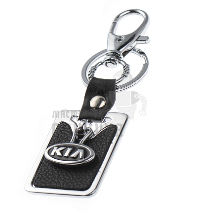 Авто карабин с кольцом для ключей KIA (рифленая)