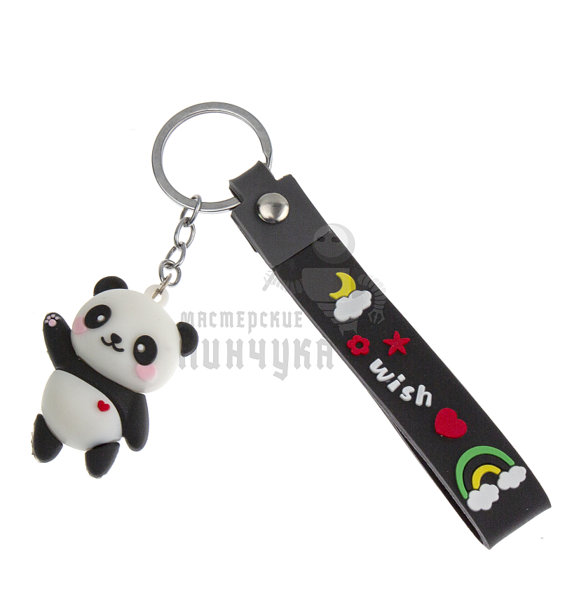 Брелок для ключей "Панда мини " + ремешок, цв.черный