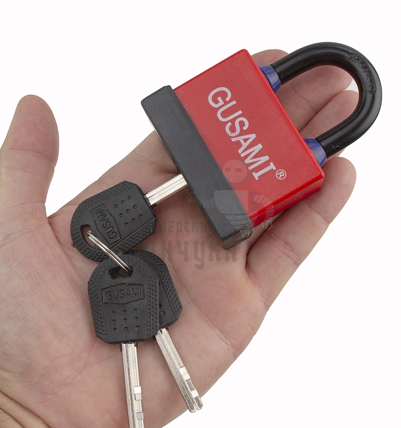 Навесной замок GUSAMI 58мм (красный)