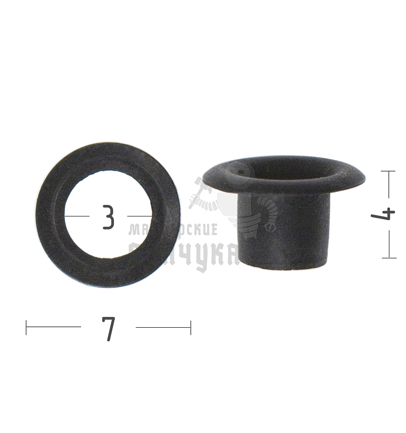 Люверсы №17, 3мм, сталь, цв. оксид.