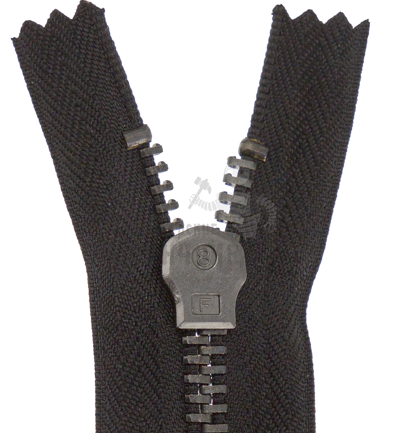 Молния металлическая тип 8 16см, н/р, цв черный 322, зв оксид