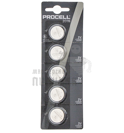 Батарейка Duracell Procell CR2016 BL5 Lithium 3V (5/200)