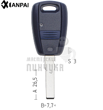 Корпус ключа FI-16 SIP22 GB18 1 кнопка КНР   FIAT - Чертеж