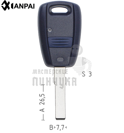 Корпус ключа FI-16 SIP22 GB18 1 кнопка КНР   FIAT