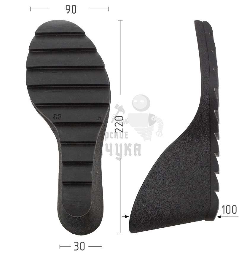 Подошва жен. "CORNELIA", р.38, цв.ченый