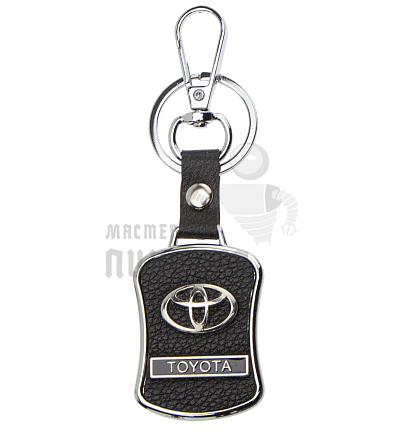 Авто карабин с кольцом для ключей TOYOTA Экокожа (рифленая)
