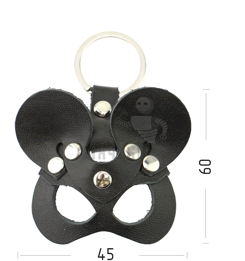 Брелок кожаный Мышка, цв.черный