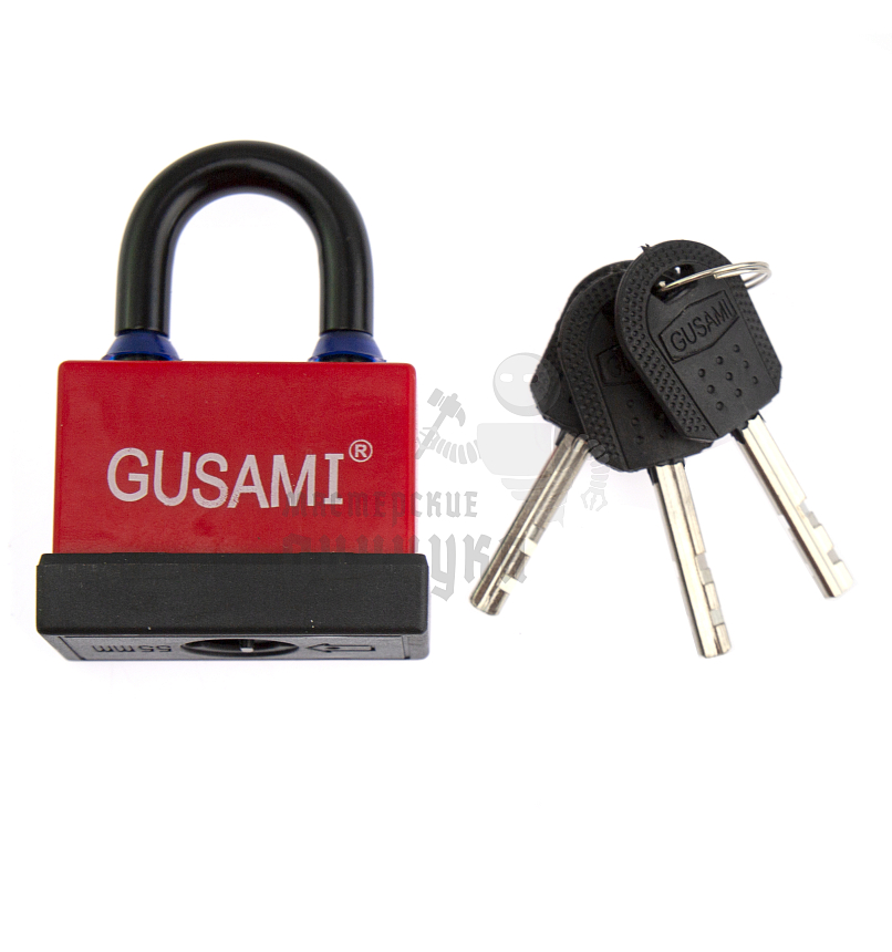 Навесной замок GUSAMI 58мм (красный)