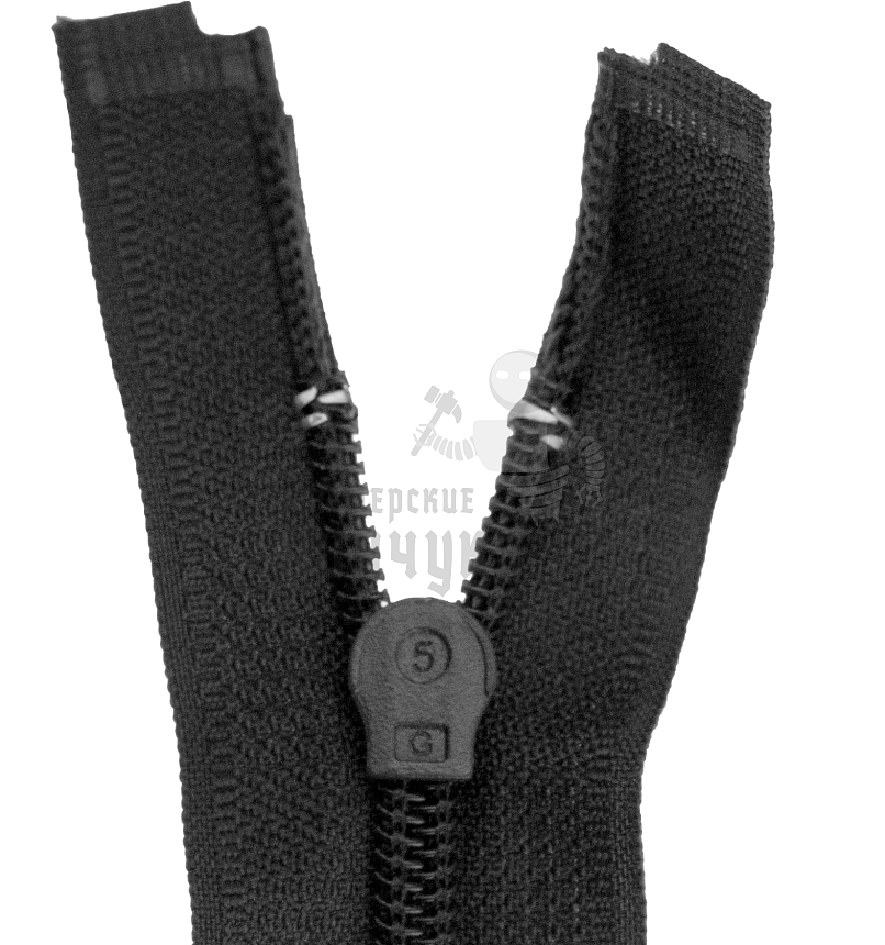 Молния спиральная (витая) тип 5 60см разъем цв 322 черный груша РЕВЕРС