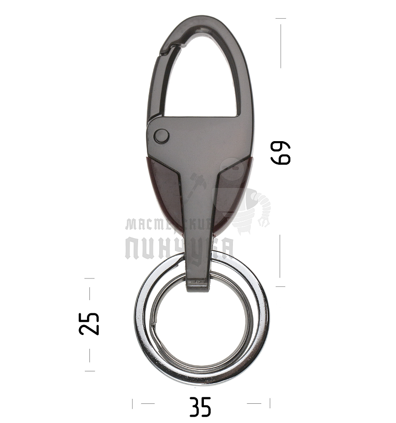 Карабин овальный с двумя кольцами для ключей