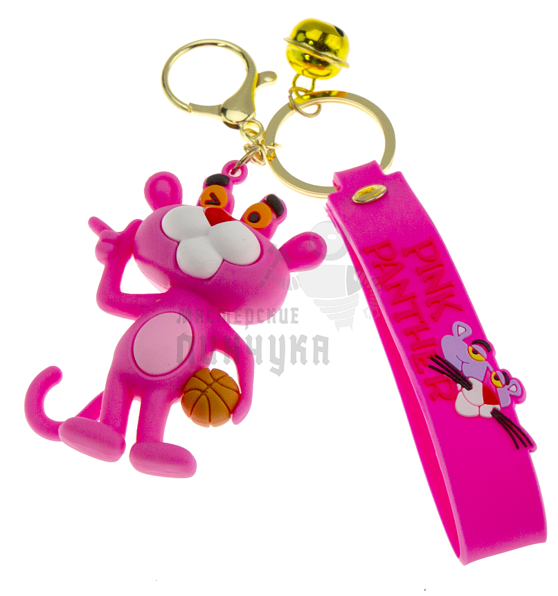Брелок для ключей "Розовая пантера COOL" колокольчик + карабин