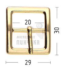Пряжка обувная, 20мм (А962), цв.золото - Чертеж