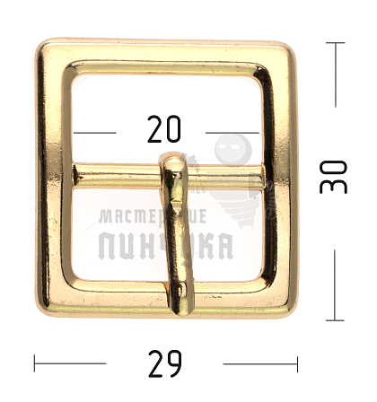 Пряжка обувная, 20мм (А962), цв.золото - Чертеж