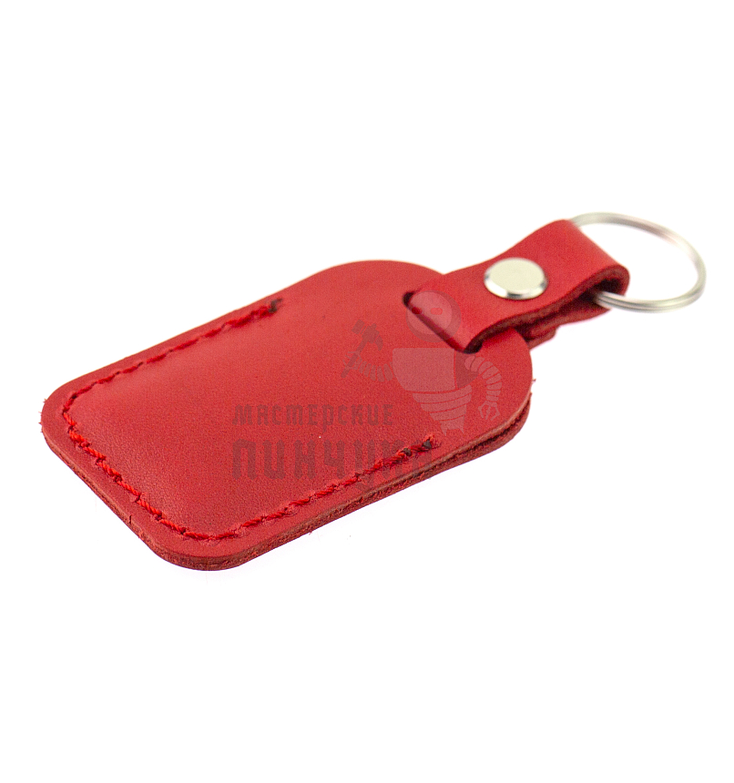 Чехол брелок для автомобильной сигнаизации, прямоугольный, крепление на винте с кольцом, цв.красный