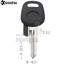Заготовка ключа TP00DAE3DP1  T00DW2RP  DWO4RTE CHEVROLET  КНР - Чертеж