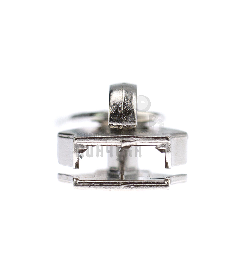 Бегунок для спиральной молнии, тип 10, сумочный, цв. никель, 18 точек