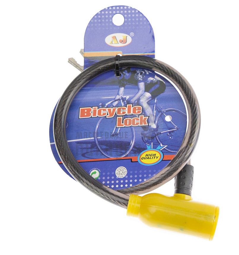 Замок для велосипеда, 60см, тонкий, "AJ", цв.черный