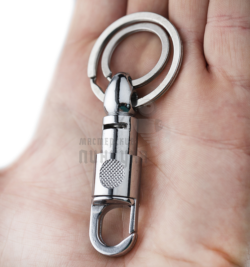 Карабин круглый с двумя кольцами для ключей