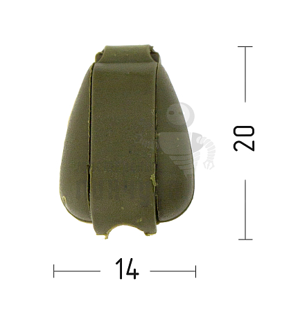 Наконечник для шнура, шнур (3,5мм), крокодильчик 27101-Н ПП, цв.хаки - Чертеж