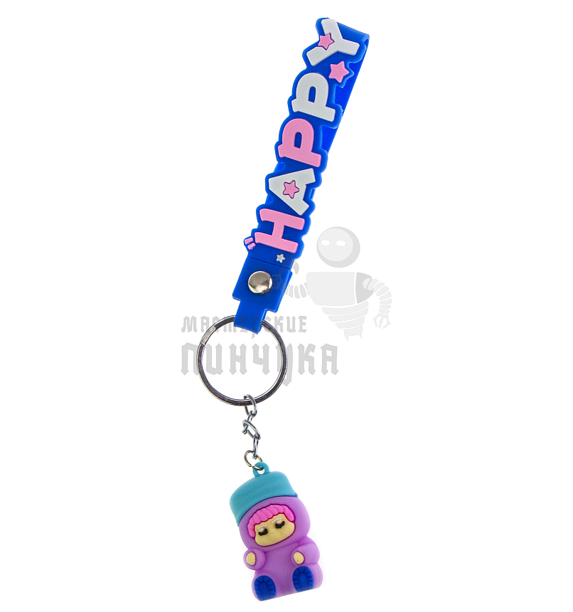 Брелок для ключей "Wakuku" с ремешком, цв.синий