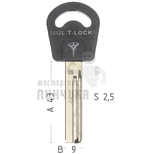Mul-T-Lock: Профиль 035 Original - Чертеж