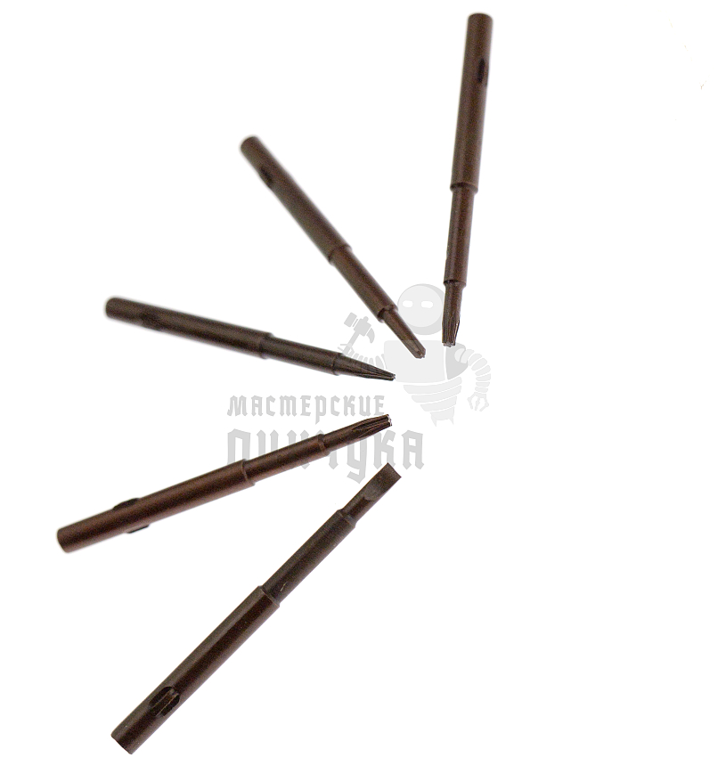 Отвертка для точечных работ с насадками 5 в 1