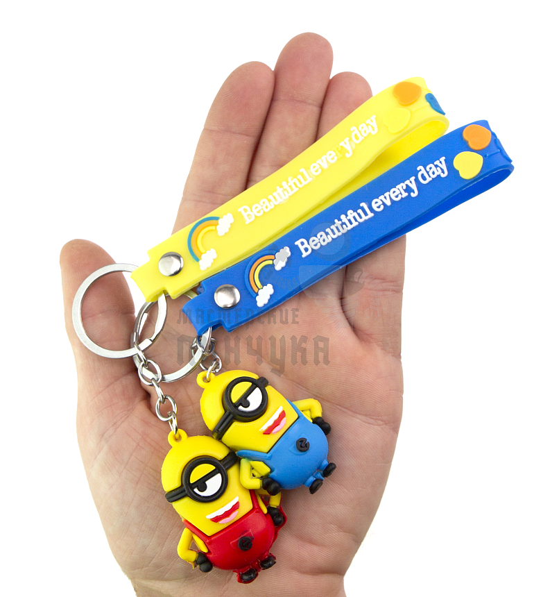 Брелок для ключей "Миньон" + ремешок, цв.произвольный