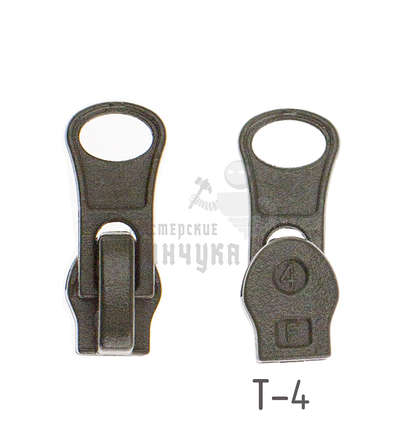 Бегунок для спиральной (витой) молнии, тип 4, автомат, ГРУША цв. 328 хаки