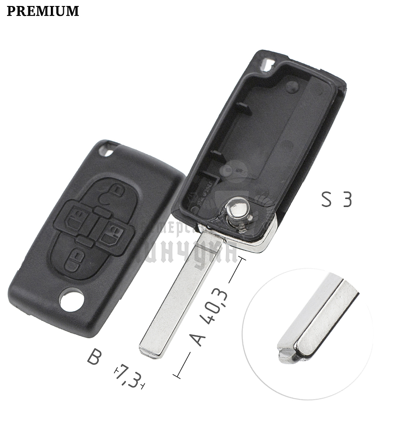 Корпус  Peugeot VA2 4кн.с мест.д/батар.корп.вык.кл   КНР