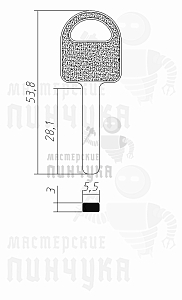 SOLEX квадрат(29×5.5×2.9) КНР - Чертеж