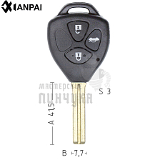 Корпус ключа  TOYO-30.P1 TOY48 TY47P 3 кнопки 2 TOYOTA // КНР - Чертеж