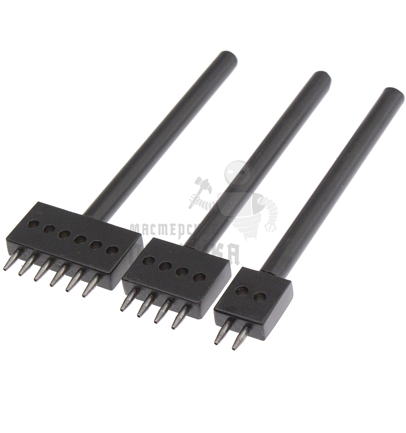 Пробойник строчный круглый (шаг 6мм) набор 3шт