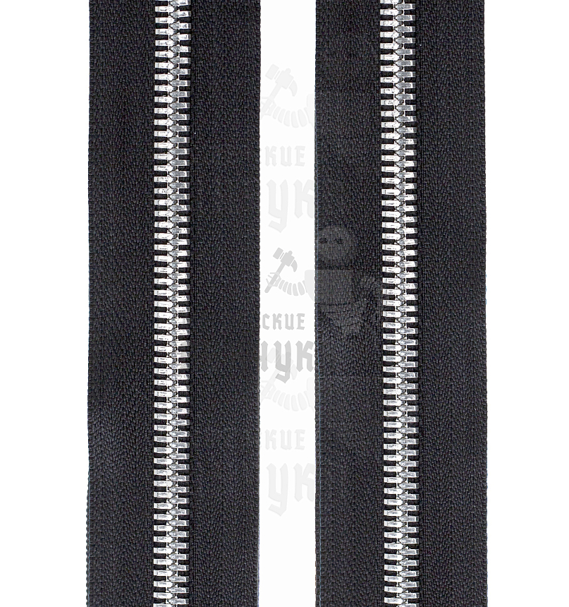 Молния-рулон Т8 "Judson" металл, усил. Светлый никель/черная