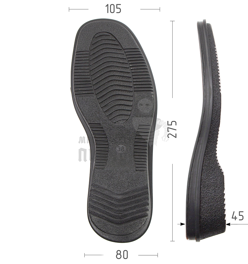 Подошва жен., Киров 80290 р. 38, цв. черный