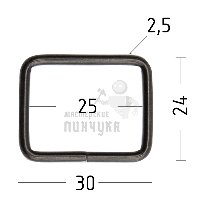 Пряжка - рамка 25мм цв оксид