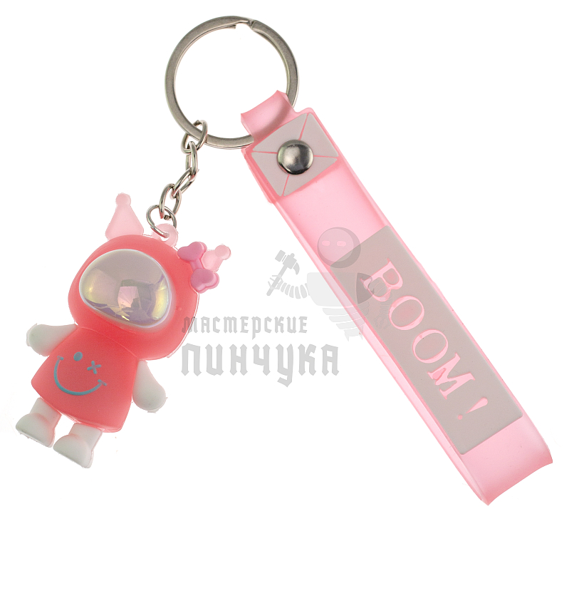 Брелок для ключей светящийся "КУРОМИ" цв. красный + ремешок