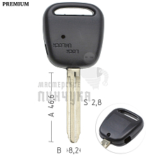Корпус ключа TOYO-15.P TOY43 TY37R 1 кнопка сбоку КНР  TOYOTA - Чертеж