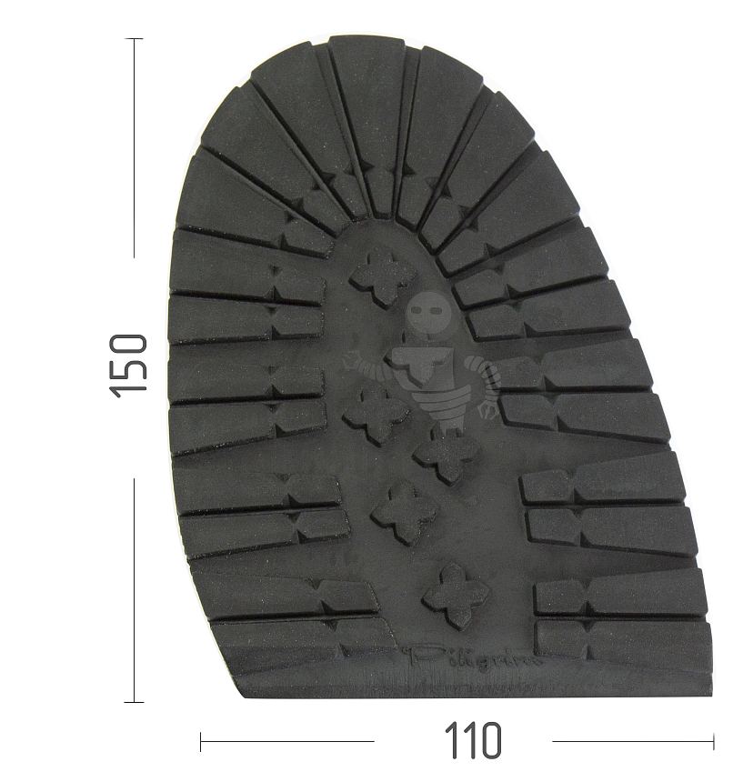 Проф. формованная Piligrim "Tank", разм. 150х110х4,5мм, цв. черный