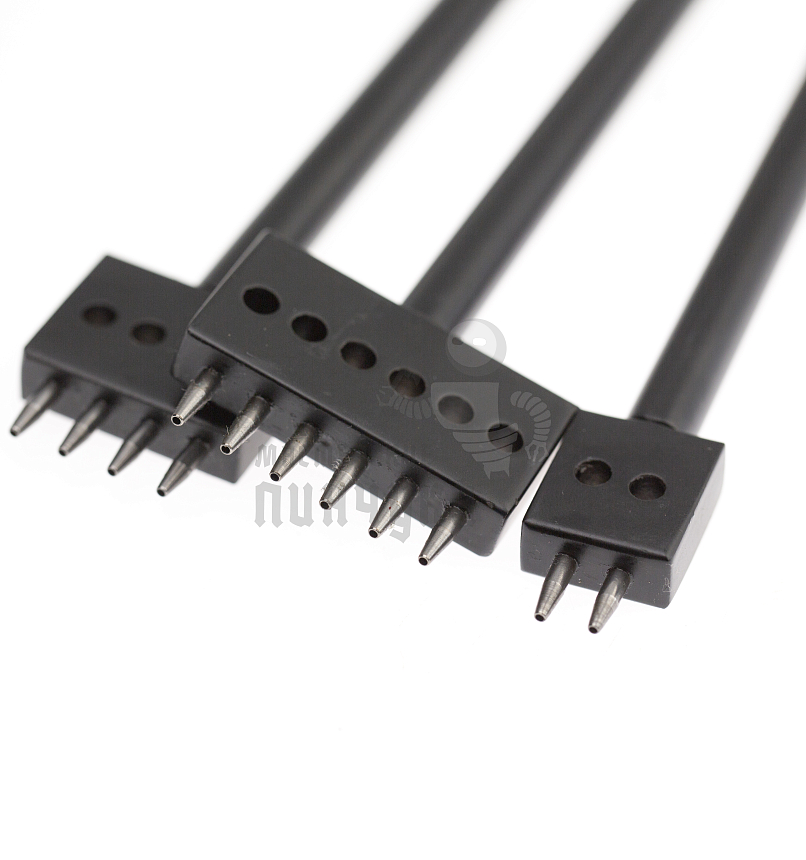 Пробойник строчный круглый (шаг 6мм) набор 3шт