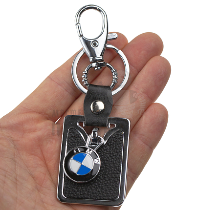 Авто карабин с кольцом для ключей BMW (рифленая)