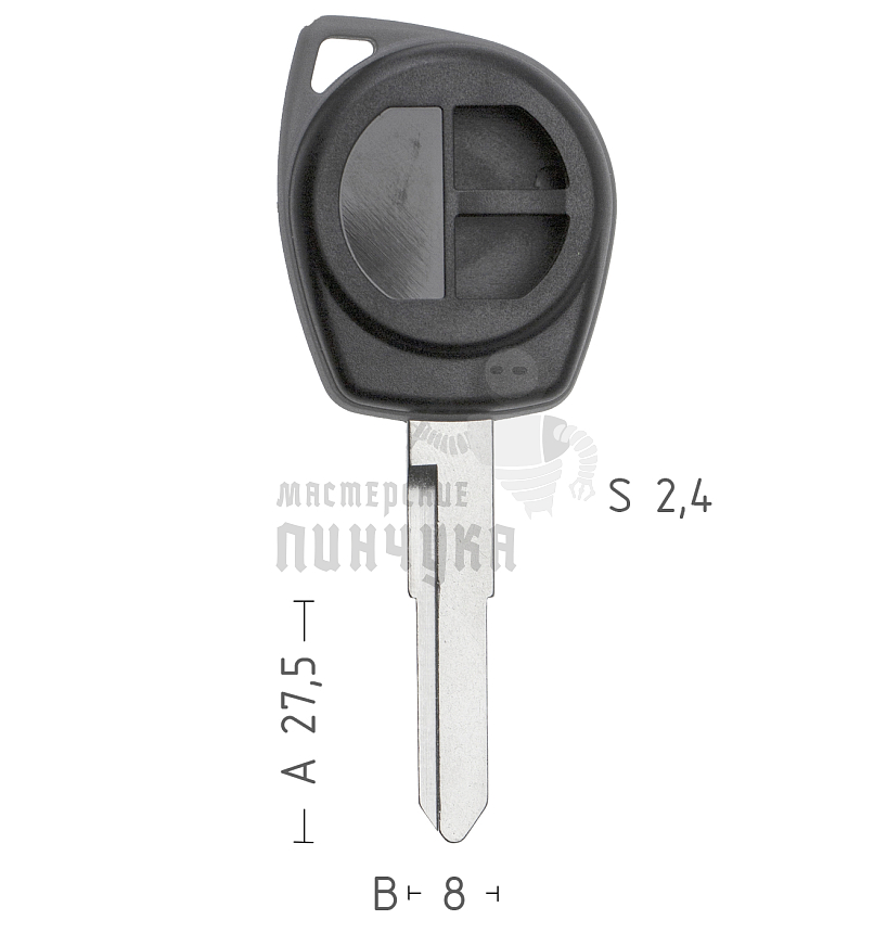 Корпус ключа HU133 2 кнопки КНР   SUZUKI