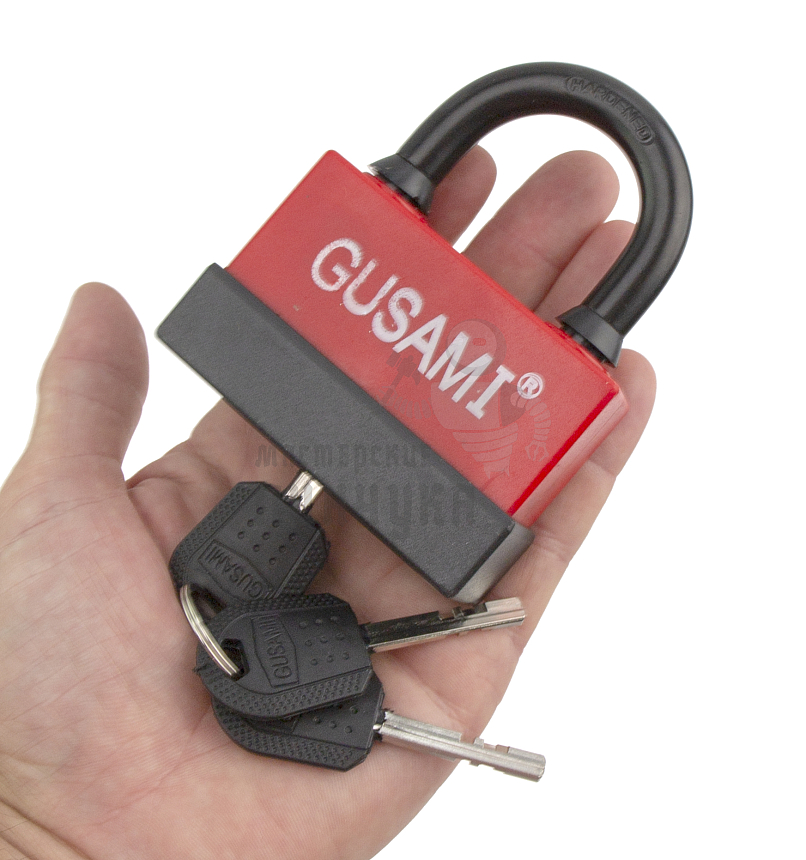 Навесной замок GUSAMI 77мм (красный)